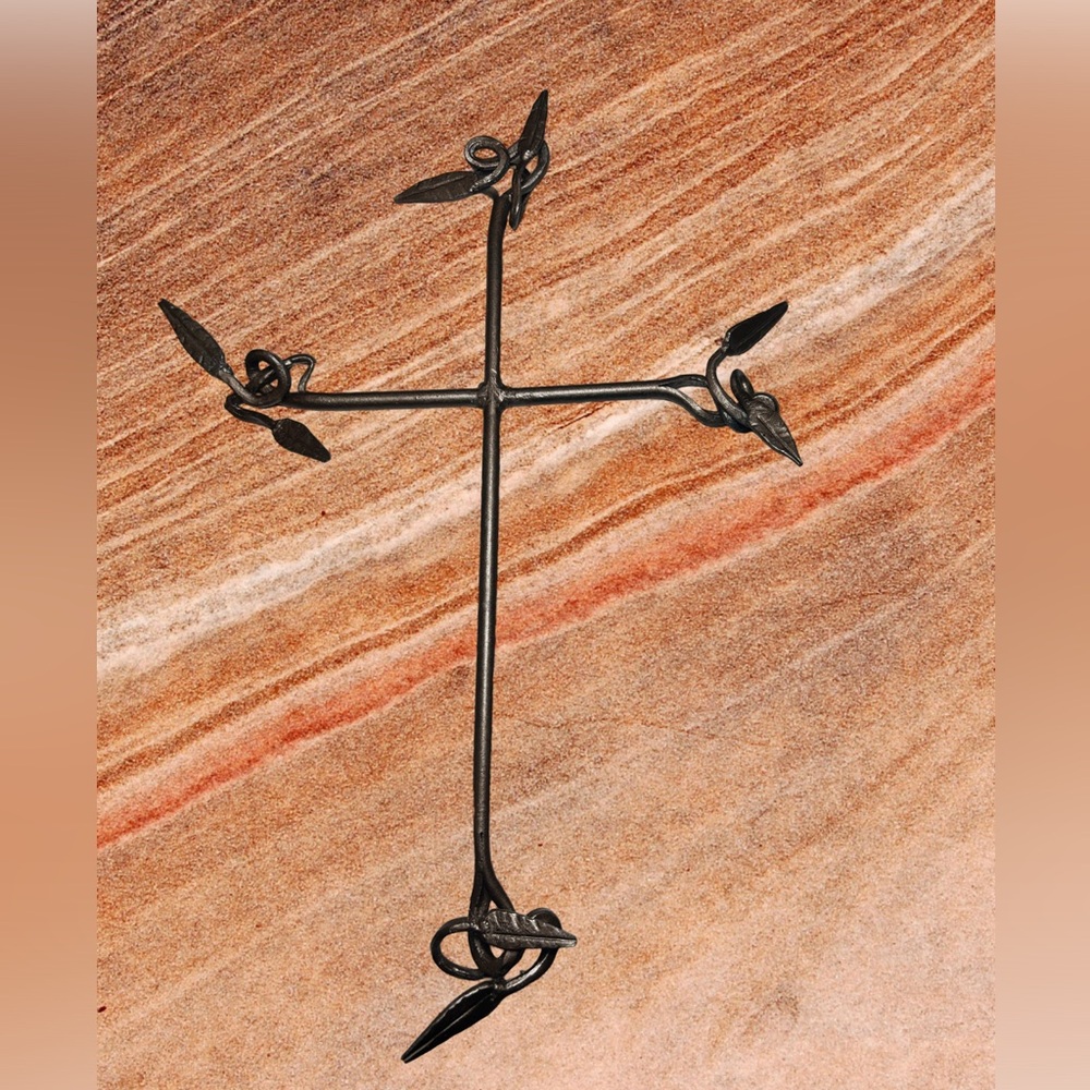 Copper Tone  Wrought Iron Cross Wall Decor